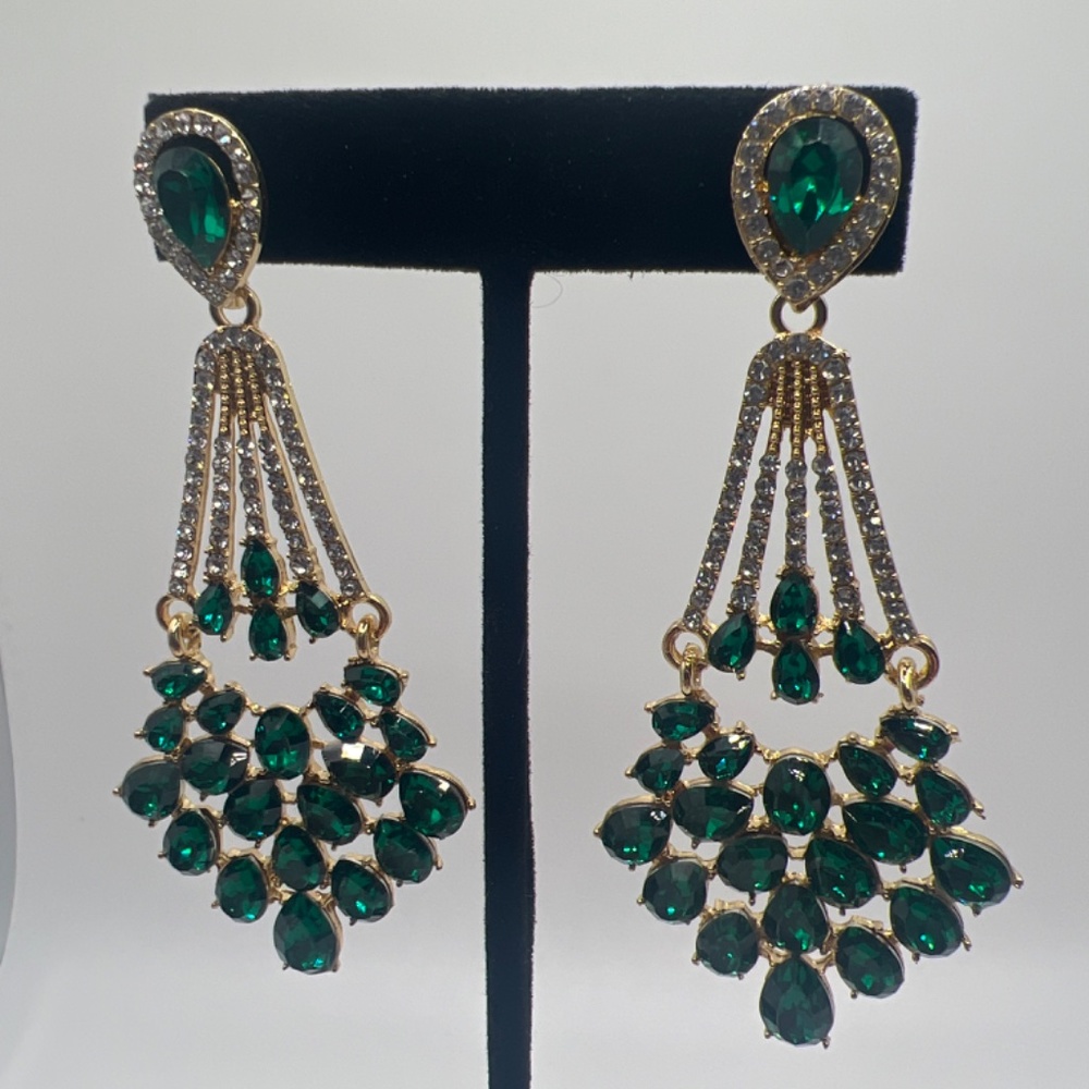 Gem Statement Earrings - image 1